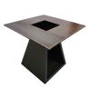 Gratar pe lemn cu plita, suprafata mare de gatit, spatiu pentru lemne, otel corten 2 mm, 100x100x90 cm, Negru, Rustico