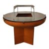 Gratar pe lemn cu plita, Vatra, Multifunctional, din otel corten de 2 mm,  dia 100xH 70 cm, AshCraft