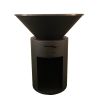 Gratar pe lemn cu plita mare de gatit, depozitare lemne, otel corten de 2mm, diametru 100 sau 85 cm, Negru, Infinity Glow