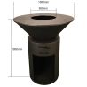Gratar pe lemn cu plita mare de gatit, depozitare lemne, otel corten de 2mm, diametru 100 sau 85 cm, Negru, Infinity Glow Gratar pe lemn cu plita mare de gatit, depozitare lemne, otel corten de 2mm, diametru 100 sau 85 cm, Negru, Infinity Glow