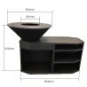 Gratar pe lemn cu plita mare de gatit, suport lemne, 3 rafturi, otel corten, dia 85x130x100 cm, Negru, Solis