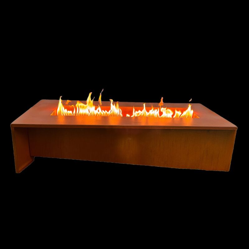 Semineu pe gaz CNG, valva de pornire si reglare flacara, otel corten de 2 mm,  150x70x35 cm, Luxora