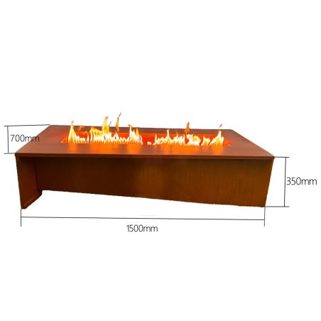 Semineu pe gaz CNG, valva de pornire si reglare flacara, otel corten de 2 mm, 150x70x35 cm, Luxora Semineu pe gaz CNG, valva de pornire si reglare flacara, otel corten de 2 mm, 150x70x35 cm, Luxora