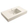 Lavoar Elsa, compozit mineral, montaj pe blat sau suspendat, Crem Mat, finisaj Ardezie, cu gaura de baterie, 80-100x 49.2-53 cm