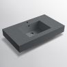 Lavoar Elsa, compozit mineral, montaj pe blat sau suspendat, Antracit Mat, finisaj Ardezie, 80-100x 49.2-53 cm