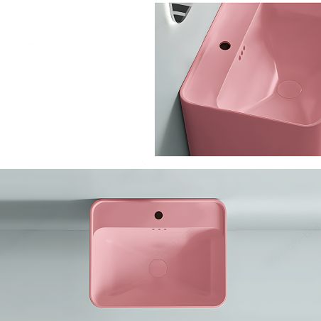Lavoar, Roz Somon Mat, Power color, montaj suspendat, cu gaura de baterie 50x40 cm, Alfonso