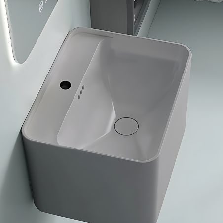 Lavoar, Gri Mat, Power color, montaj suspendat, cu gaura de baterie 50x40 cm, Alfonso