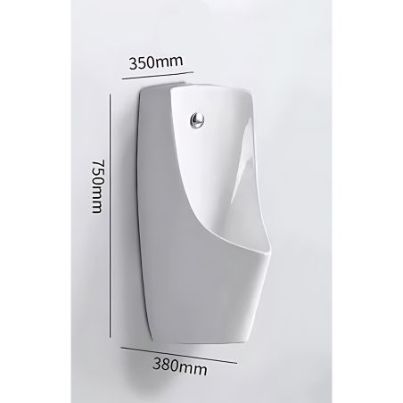 Urinal cu senzor integrat, scurgere in perete sau in podea, 35x38x76 cm, Alb Lucios, Lavino