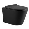 Vas wc, Negru Mat, Power Color, montaj suspendat, capac duroplast, 51x36 cm, ceramica sanitara, Toledo