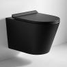 Vas wc, Negru Mat, Power Color, montaj suspendat, capac duroplast, 51x36 cm, ceramica sanitara, Toledo