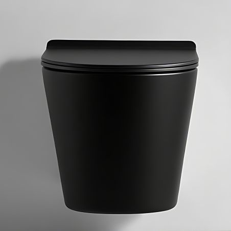 Vas wc, Negru Mat,Power Color,montaj suspendat, 51x36 cm, ceramica sanitara, Toledo