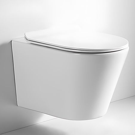 Vas wc, Alb lucios, montaj suspendat, 51x36 cm, ceramica sanitara, Toledo