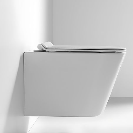 Vas wc, Alb lucios, montaj suspendat, 51x36 cm, ceramica sanitara, Toledo