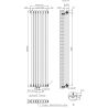 Calorifer vertical, otel, 188x44 cm, 2960 W, 7 elementi, Antracit, Eleganza