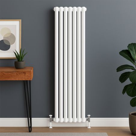 Calorifer vertical din otel, 188x44 cm, 2960 W, 7 elementi, Alb, Eleganza