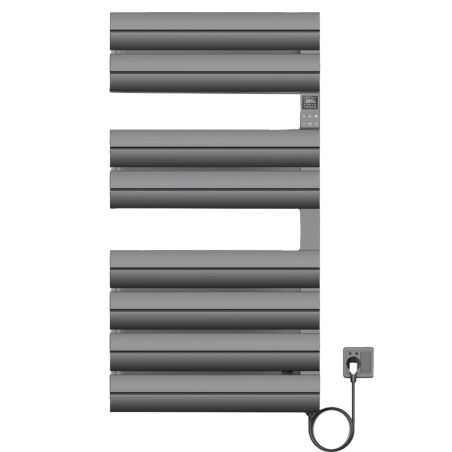 Calorifer portprosop electric, 500W, 230V, Antracit, 3 trepte, termostat digital, 6 programe, 8 elementi, 105x55 cm, Reina