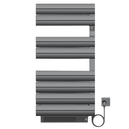 Calorifer portprosop electric cu ventilator integrat, 1500W, 230V, Antracit, 3 trepte, termostat, 6 programe, 105x55 cm, Reina