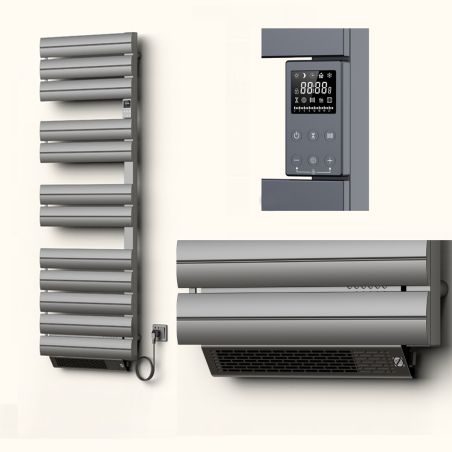 Calorifer portprosop electric cu ventilator integrat, 1500W, 230V, Antracit, 3 trepte, termostat, 6 programe, 105x55 cm, Reina