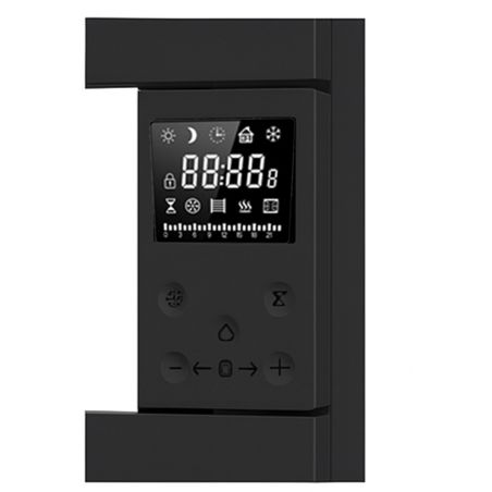 Calorifer portprosop electric cu ventilator integrat, 1500W, 230V, Negru Mat, 3 trepte, termostat, 6 programe, 105x55 cm, Reina