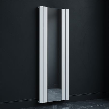 Calorifer decorativ din otel cu oglinda, Alb, 4 elementi, 593 W, dimensiune 180x60 cm, Malvina
