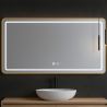 Oglinda Led, Cadru auriu, Dezaburire, Buton Touch, 3 Culori, Intensitate reglabila, dimensiuni 60-70x80-150 cm, Feliz Oglinda Led, Cadru auriu, Dezaburire, Buton Touch, 3 Culori, Intensitate reglabila, dimensiuni 60-70x80-150 cm, Feliz