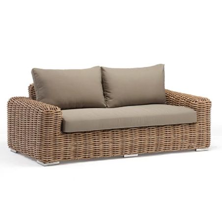 Set mobilier, terasa sau gradina, canapea, 2 fotolii , masuta de cafea, cadru aluminiu, poliratan, Augusta