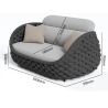 Set mobilier terasa gradina, canapea, fotolii, masuta de cafea, aluminiu, impletitura rotunda tip funie, Dylan