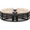 Set Mobilier Rotund terasa sau gradina, Cadru Aluminiu, 7 Piese, Dark Grey, Perne Incluse Crem, Coral