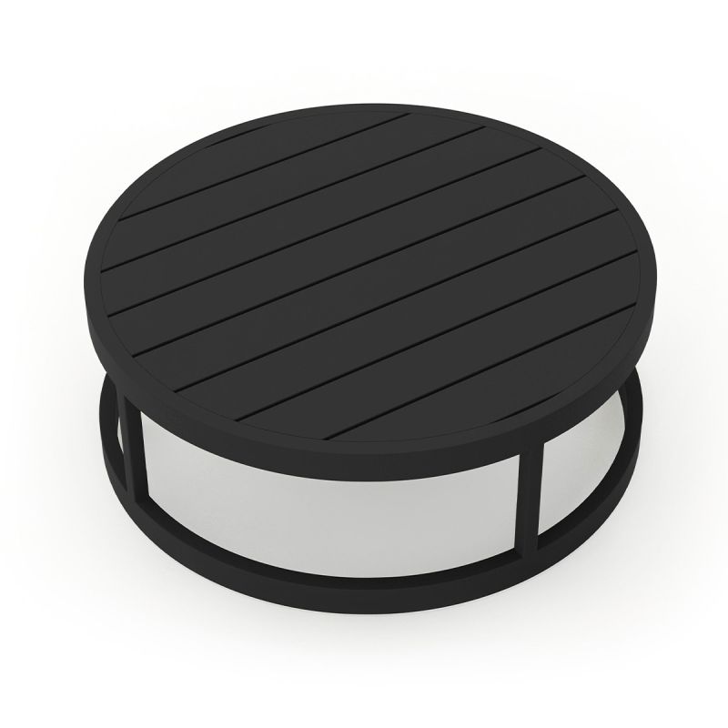 Set Mobilier Rotund terasa sau gradina, Cadru Aluminiu, 7 Piese, Dark Grey, Perne Incluse Crem, Coral