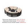 Set Mobilier Rotund terasa sau gradina, Cadru Aluminiu, 7 Piese, Dark Grey, Perne Incluse Crem, Coral