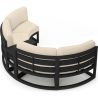 Set Mobilier Rotund terasa sau gradina, Cadru Aluminiu, 7 Piese, Dark Grey, Perne Incluse Crem, Coral