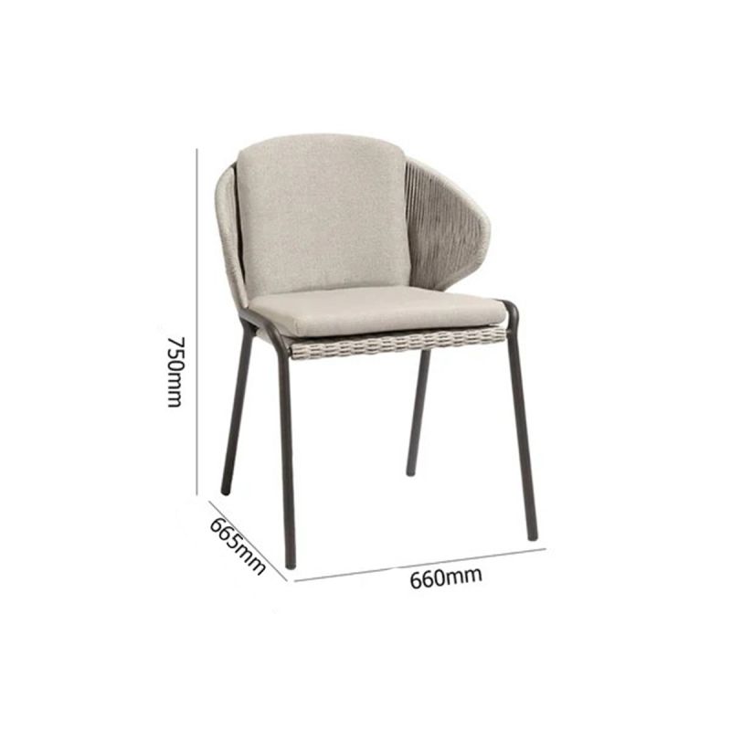 Set mobilier terasa sau gradina, 6 persoane, masa cu blat din aluminiu, scaune cu perne incluse, poliratan, Roma