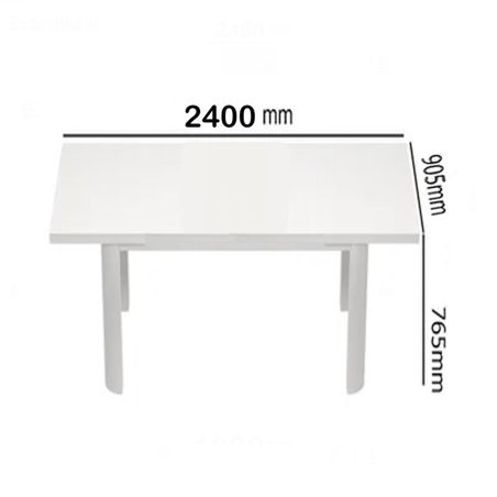 Set mobilier terasa sau gradina, masa din aluminiu si lemn, 6 scaune, impletitura tip funie, Torino