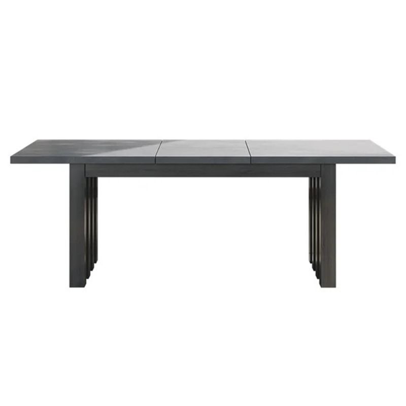 Set mobilier terasa sau gradina, 6 scaune, masa extensibila, aluminiu si impletitura tip funie, Riga