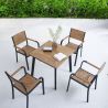 Set mobilier din aluminiu , masa  cu blat din WPC, 4 scaune, pentru terasa sau gradina,Eliza