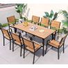 Set mobilier terasa sau gradina, Masa si 8 scaune stivuibile din aluminiu si Wpc, Blake
