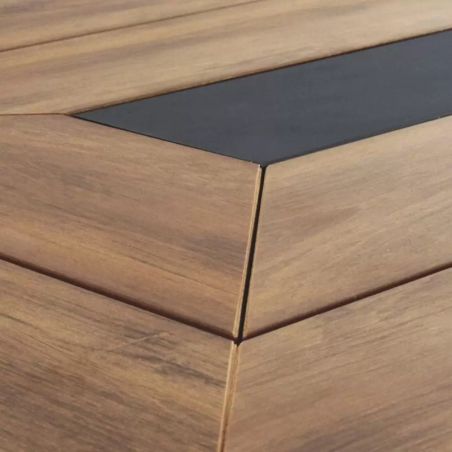 Set mobilier terasa sau gradina, Masa si 8 scaune stivuibile din aluminiu si Wpc, Blake