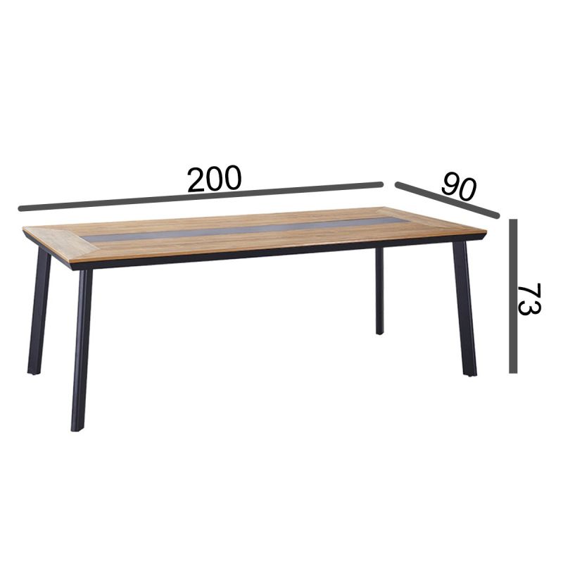 Set mobilier terasa sau gradina, Masa si 8 scaune stivuibile din aluminiu si Wpc, Blake