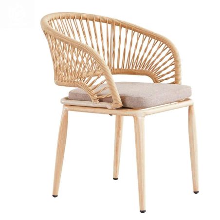 Set mobilier terasa sau gradina,  masa si 4 scaune, cadru aluminiu si impletitura de poliratan, June