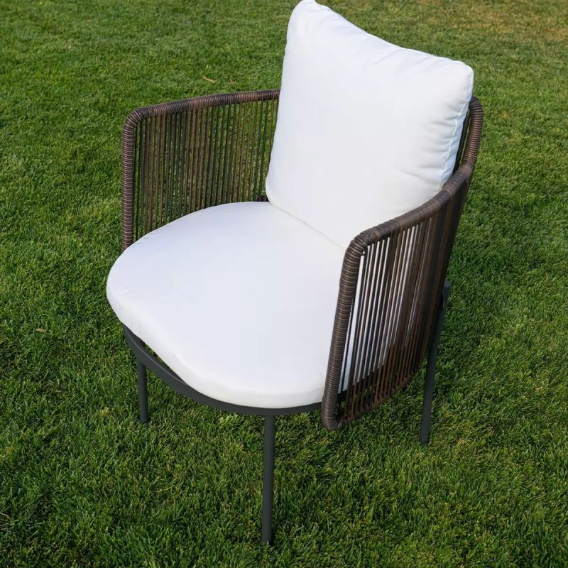 Set mobilier terasa sau gradina, masa Tec cu 8 scaune perne incluse, cadru Aluminiu si poliratan, Mora