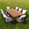 Set mobilier terasa gradina, masa si 8 scaune, cadru aluminiu poliratan, lemn masiv de Tec, Tess