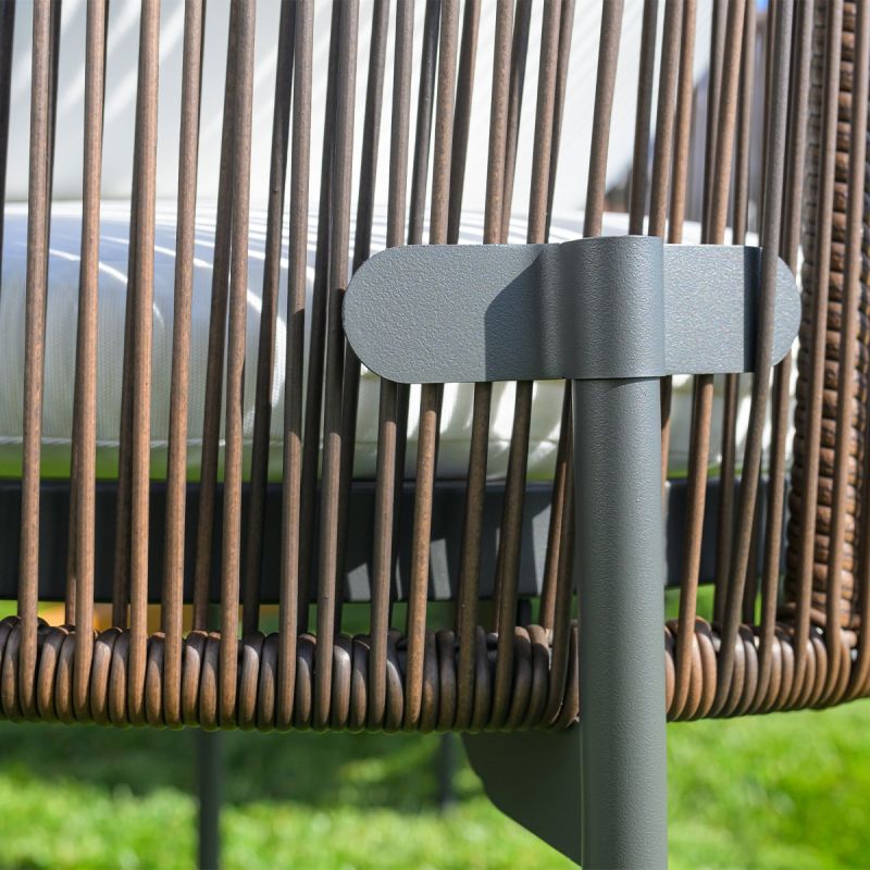 Set mobilier terasa gradina, masa si 8 scaune, cadru aluminiu poliratan, lemn masiv de Tec, Tess