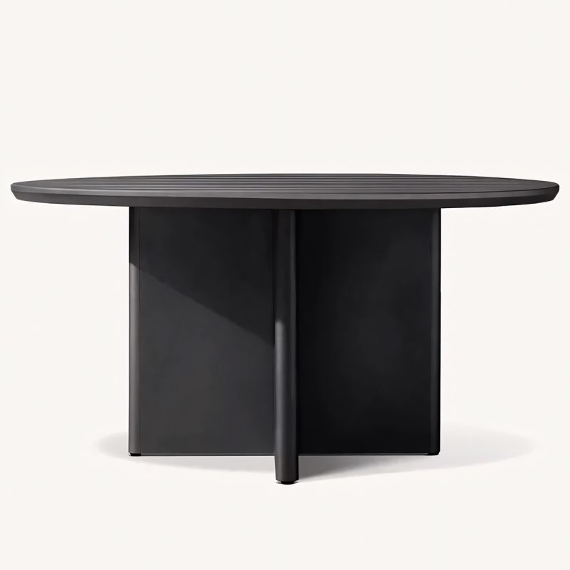 Set mobilier de 4 persoane, terasa sau gradina, aluminiu, masa rotunda si 4 scaune, tesatura din 100% Olefin, Costa Rica