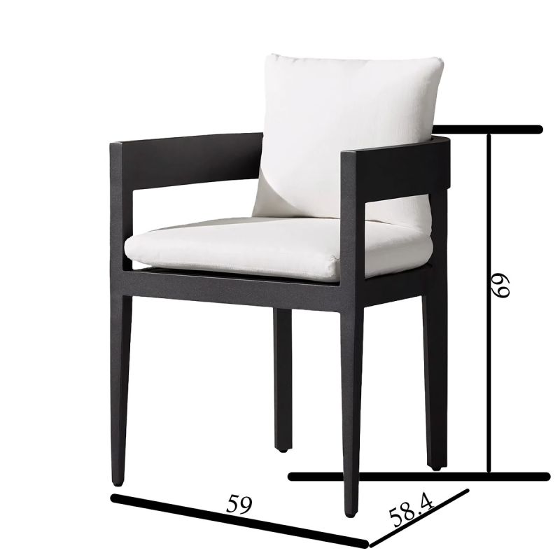 Set mobilier de 4 persoane, terasa sau gradina, aluminiu, masa rotunda si 4 scaune, tesatura din 100% Olefin, Costa Rica