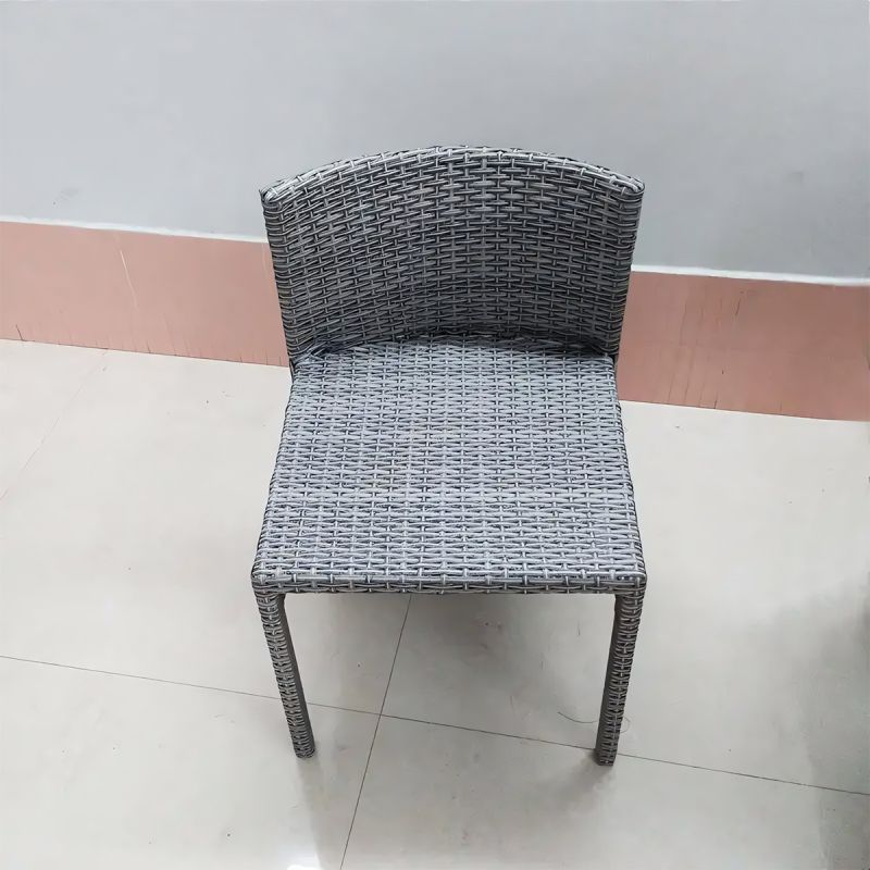 Set masa cu 2 scaune, gradina, terasa, pliabil stivuibil, poliratan, blat de sticla, diametru 65 cm, Palermo