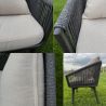 Set mobilier de 8 persoane, gradina sau terasa, aluminiu, masa extensibila cu blat de piatra, impletitura tip funie, Maldives