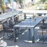 Set mobilier de 8 persoane, gradina sau terasa, masa 240x100 cm + 8 scaune, aluminiu, impletitura tip funie, Capri