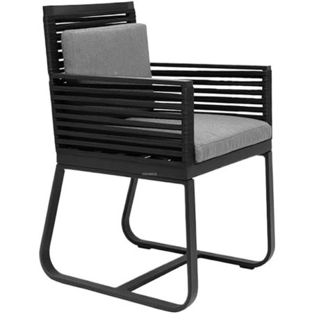 Set mobilier de 8 persoane, gradina sau terasa, masa 240x100 cm + 8 scaune, aluminiu, impletitura tip funie, Capri