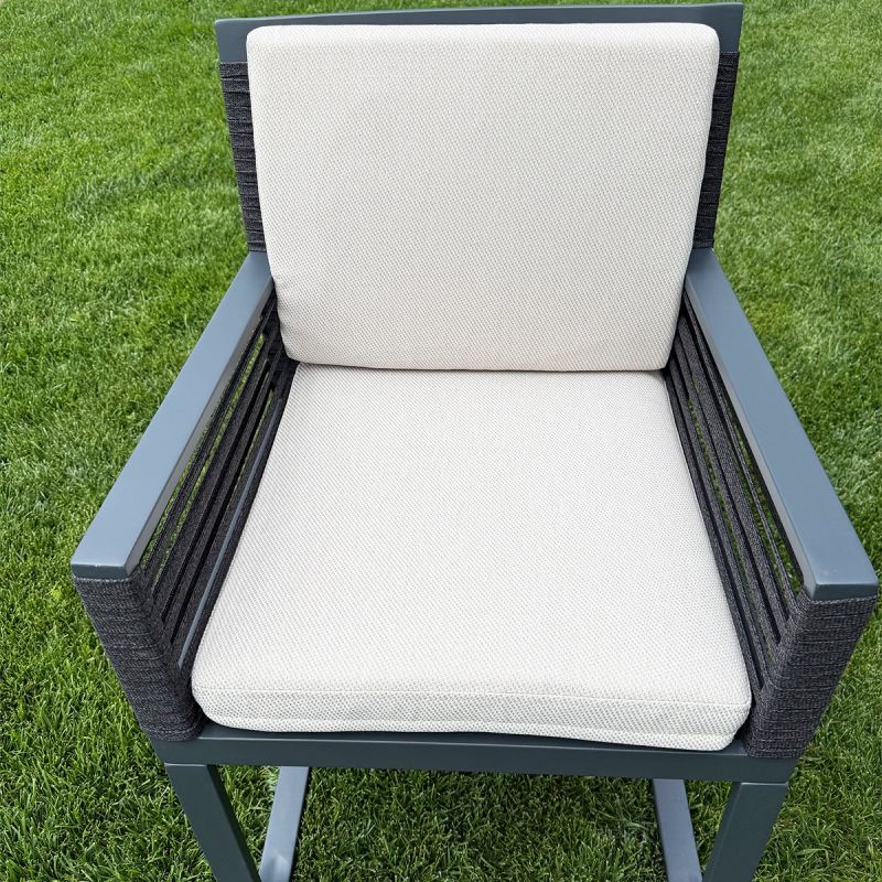 Set mobilier de 8 persoane, gradina sau terasa, masa 240x100 cm + 8 scaune, aluminiu, impletitura tip funie, Capri