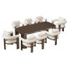 Set mobilier de 8 persoane, gradina sau terasa, aluminiu, masa 214x102 cm + 8 scaune, tesatura 100 % Olefin, Bora Bora